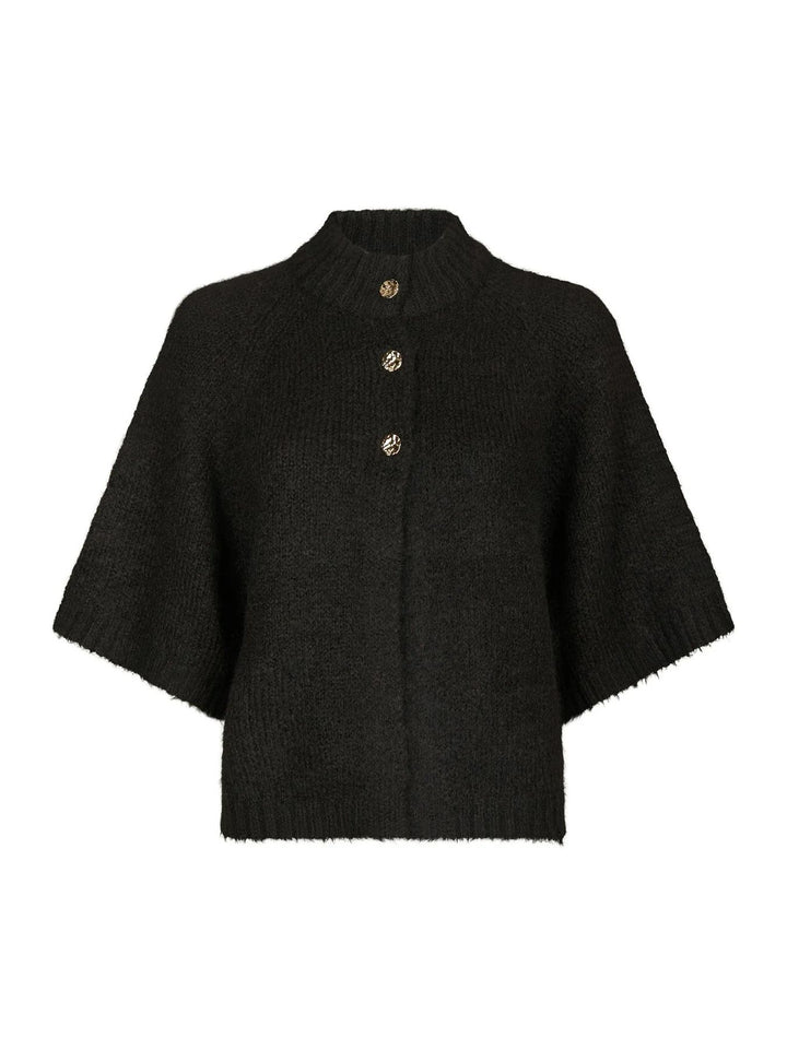 NEO NOIR Benuta Fluffy Knit Cardigan Dark Brown