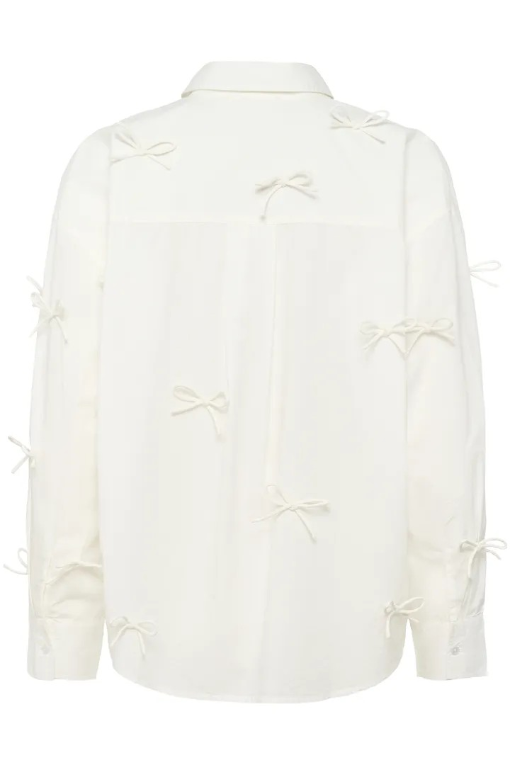 SOAKED IN LUXURY SLJoa Bow Shirt LS Broken White