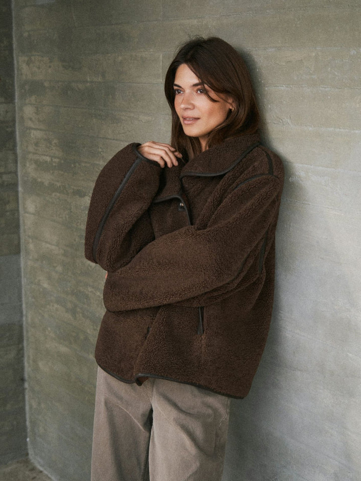 NEO NOIR Edmund Teddy Jacket Dark Brown