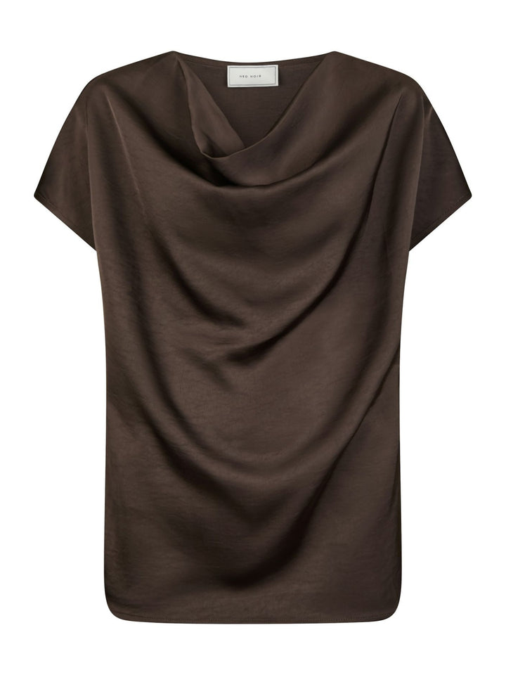 NEO NOIR Annabeth Heavy Sateen Tee Dark Brown