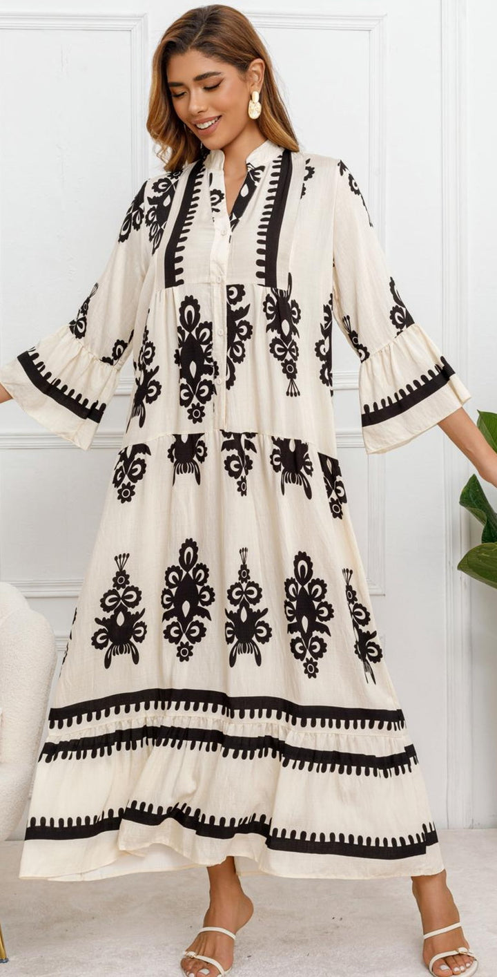 COPENHAGEN LUXE Long Dress Print Beige