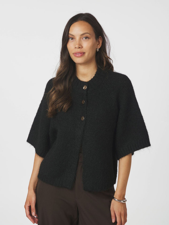 NEO NOIR Benuta Fluffy Knit Cardigan Black