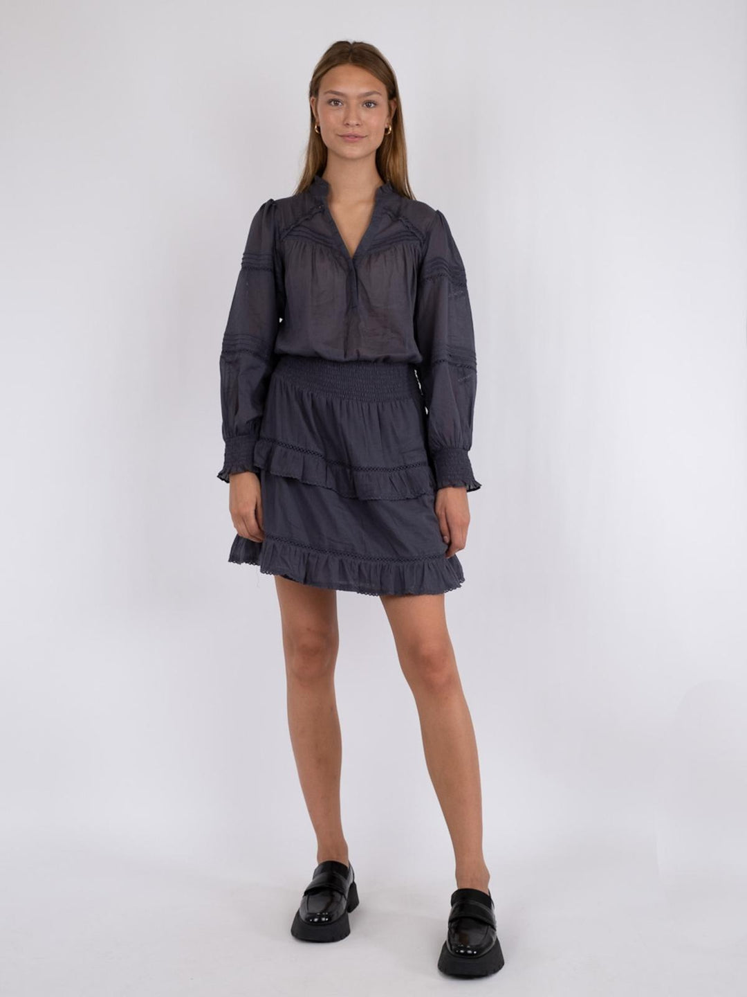 NEO NOIR Milan S Voile Dress Dark Grey