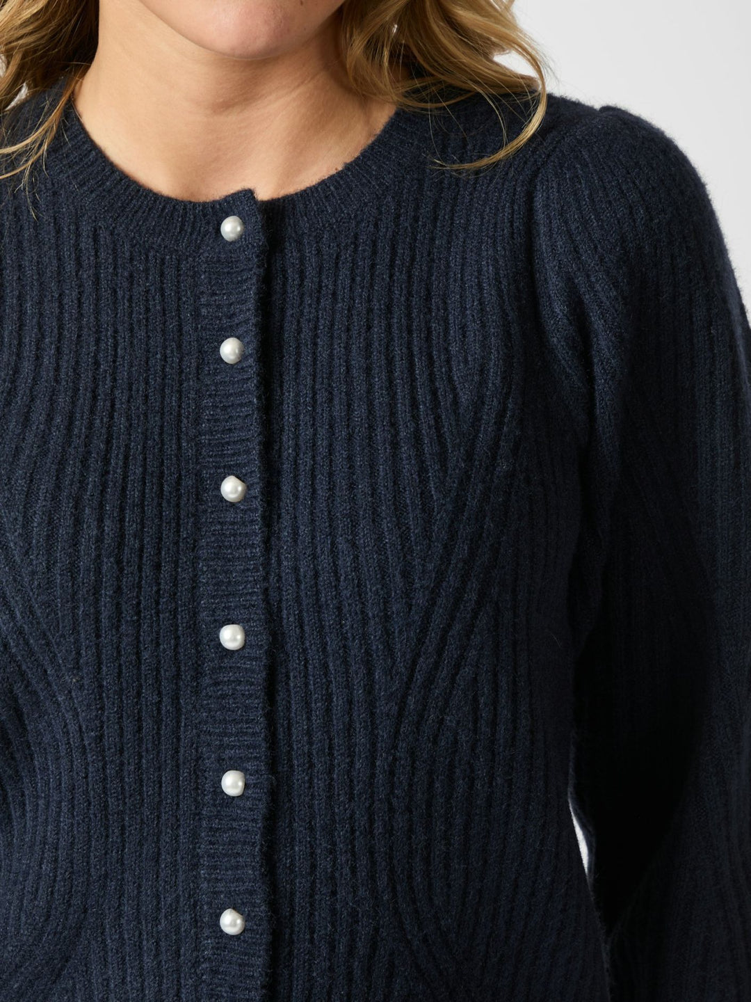 NEO NOIR Puli Knit Cardigan Navy