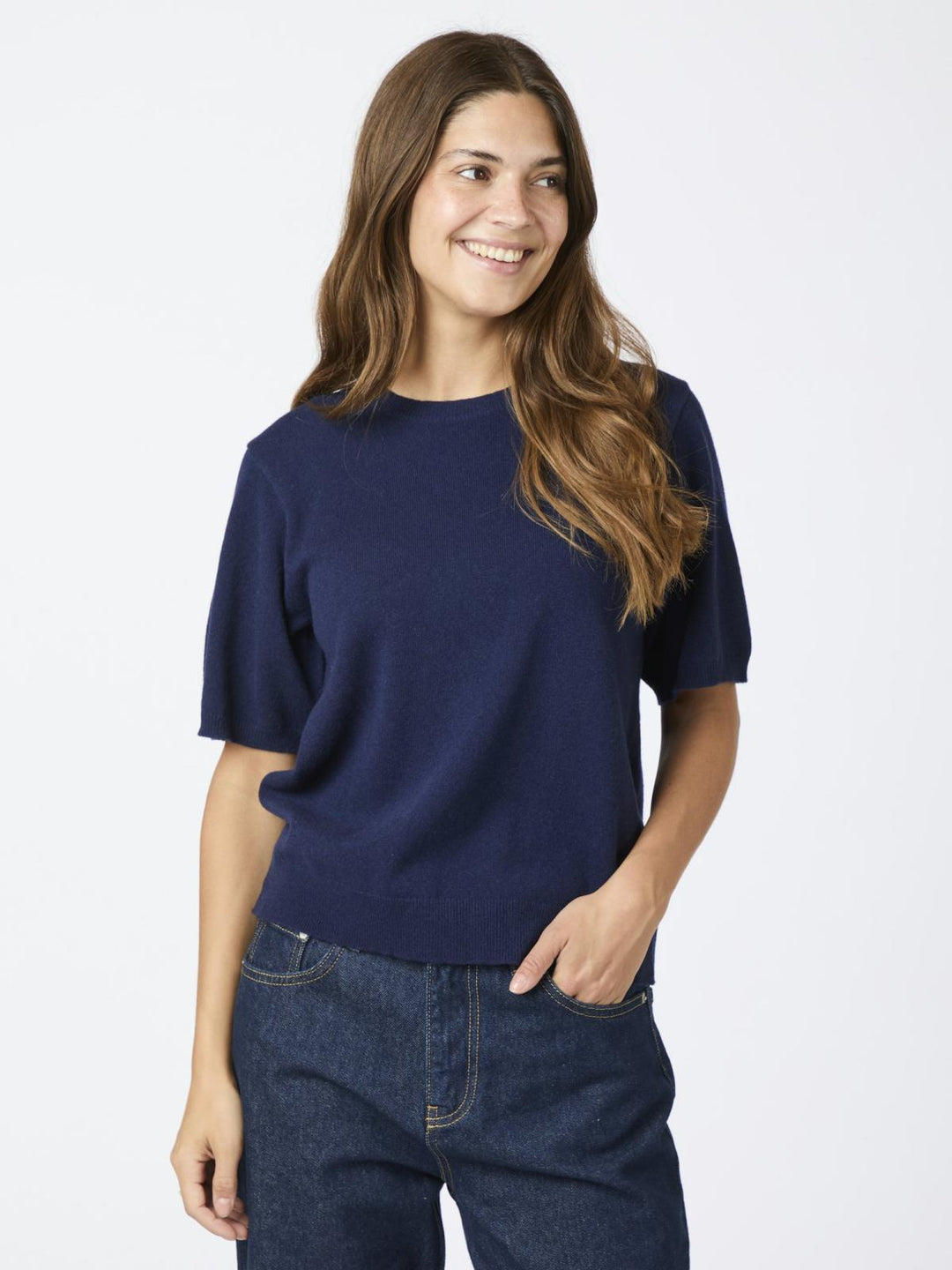 NEO NOIR Missy Knit Tee Navy