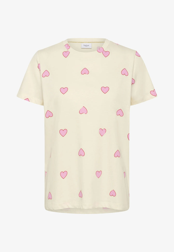 SAINT TROPEZ PixilinaSZ T-Shirt Offwhite Bonbon Big Heart