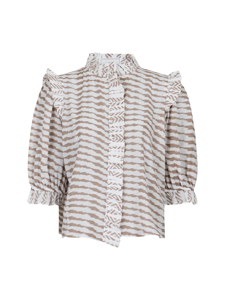 NEO NOIR Chacha Graphic Blouse Sand