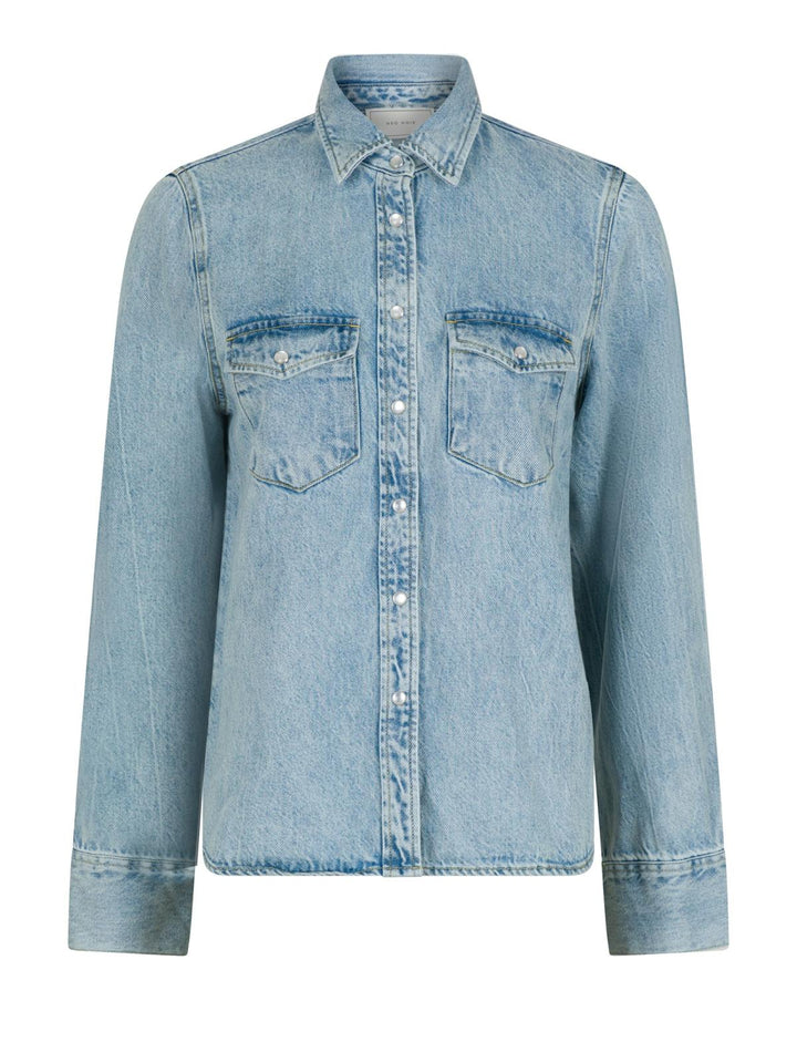 NEO NOIR Roger Denim Shirt Smoke Blue