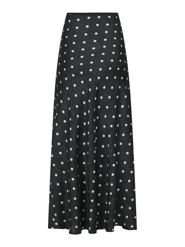 NEO NOIR Lola Retro Dot Long Skirt Black