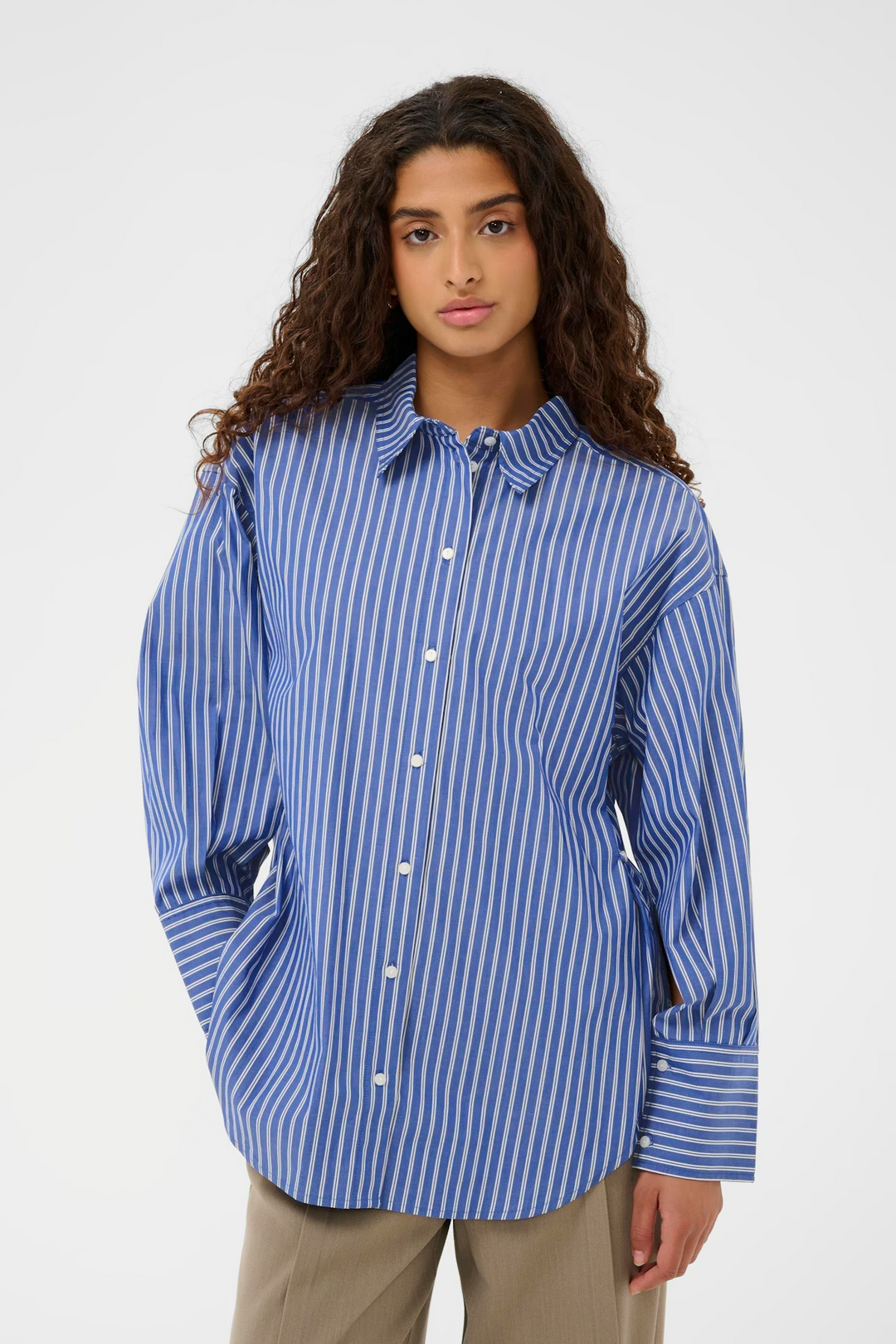 SOAKED IN LUXURY SLCalken shirt LS Nouvean navy stripe