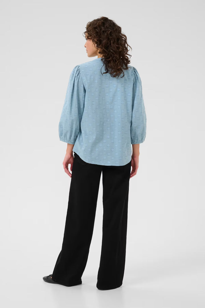 KAFFE KAenya Blouse 3/4 SL Windward Blue