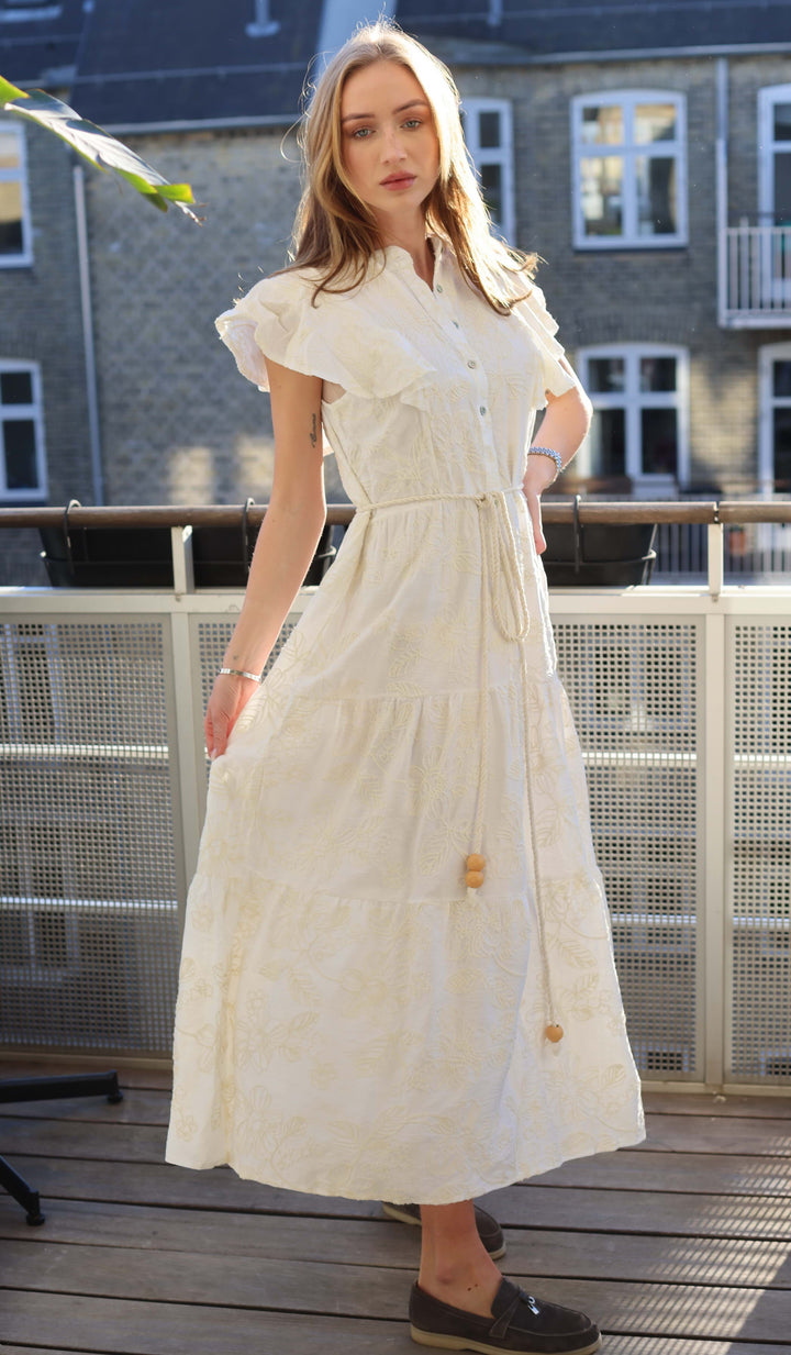 COPENHAGEN LUXE Long Dress Embroidered White