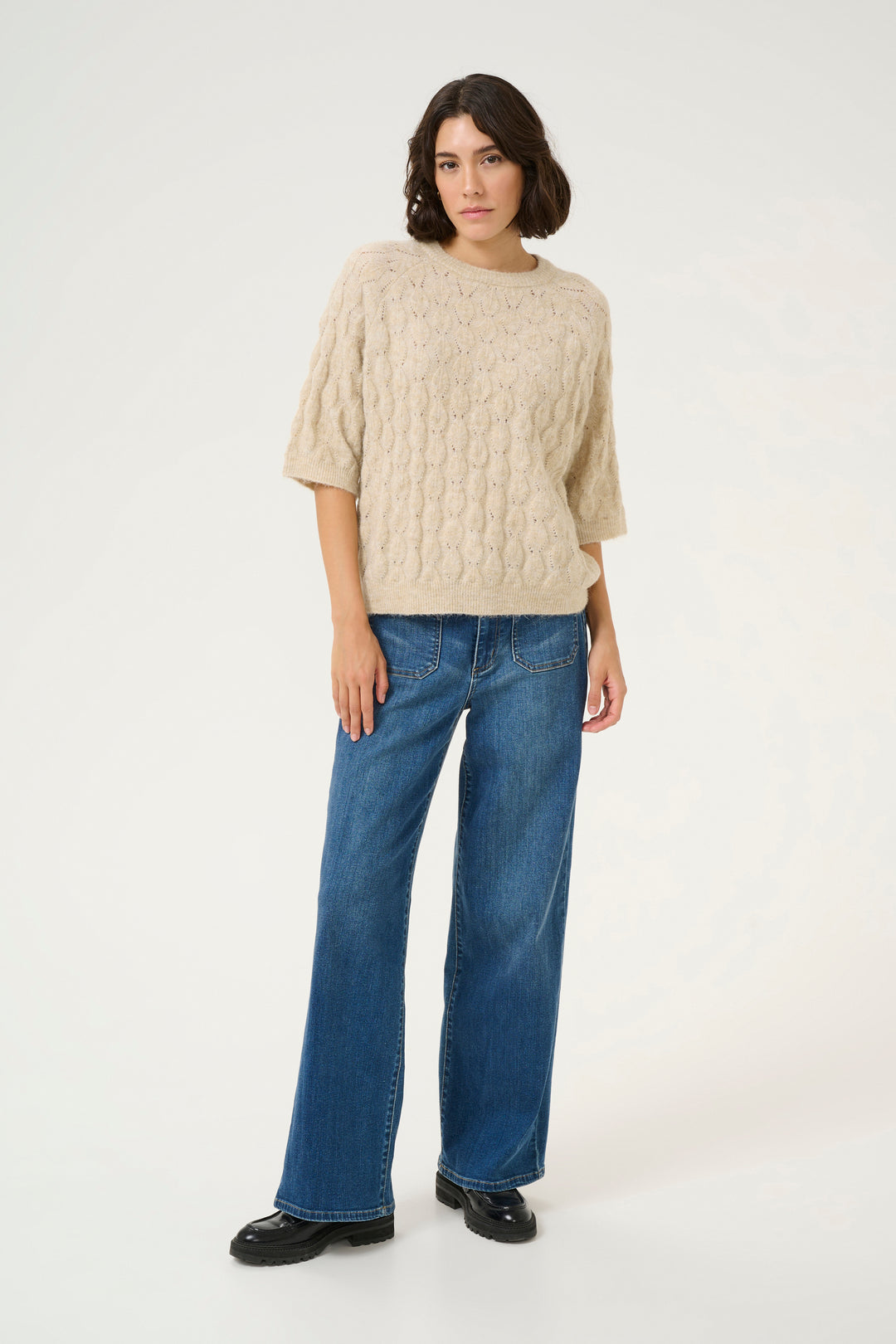 KAFFE KAmalene Knit Pullover Feather Gray Melange