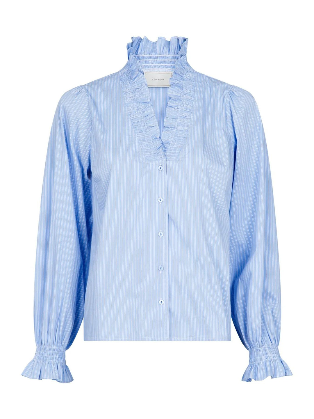 NEO NOIR Brielle Stripe Shirt Light Blue
