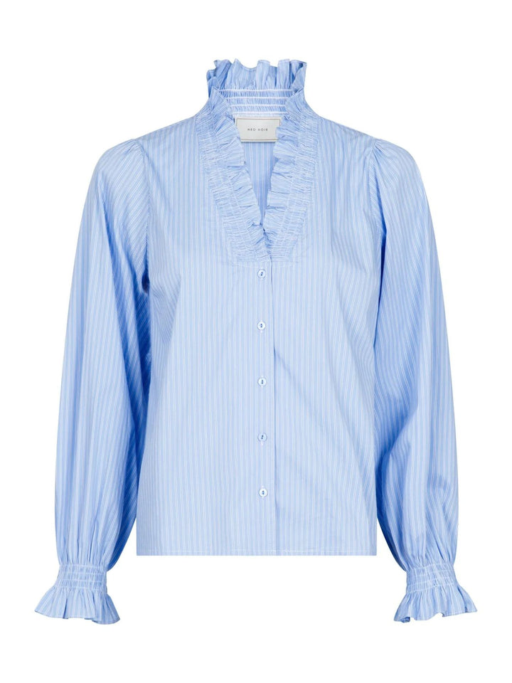 NEO NOIR Brielle Stripe Shirt Light Blue