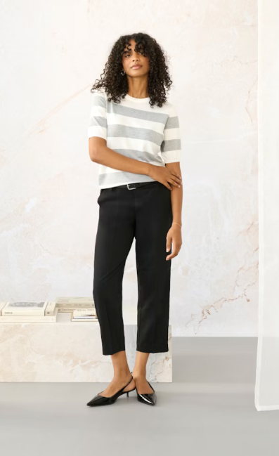 KAFFE KAsakura HW Cropped Pants Black Deep