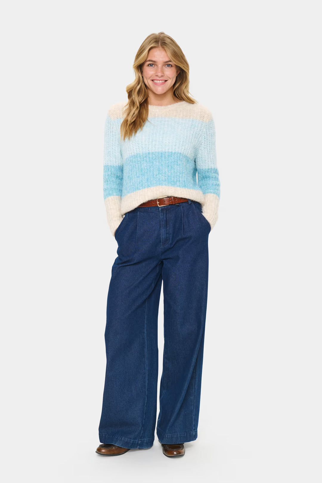 SAINT TROPEZ MandySZ Pullover Aqua Haze Melange