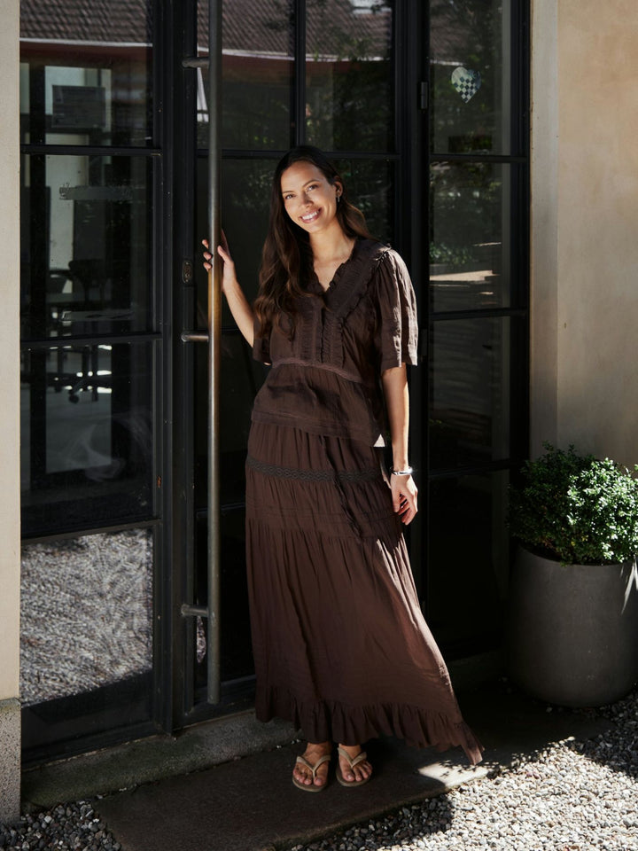 NEO NOIR Evienne S Voile Top Dark Brown