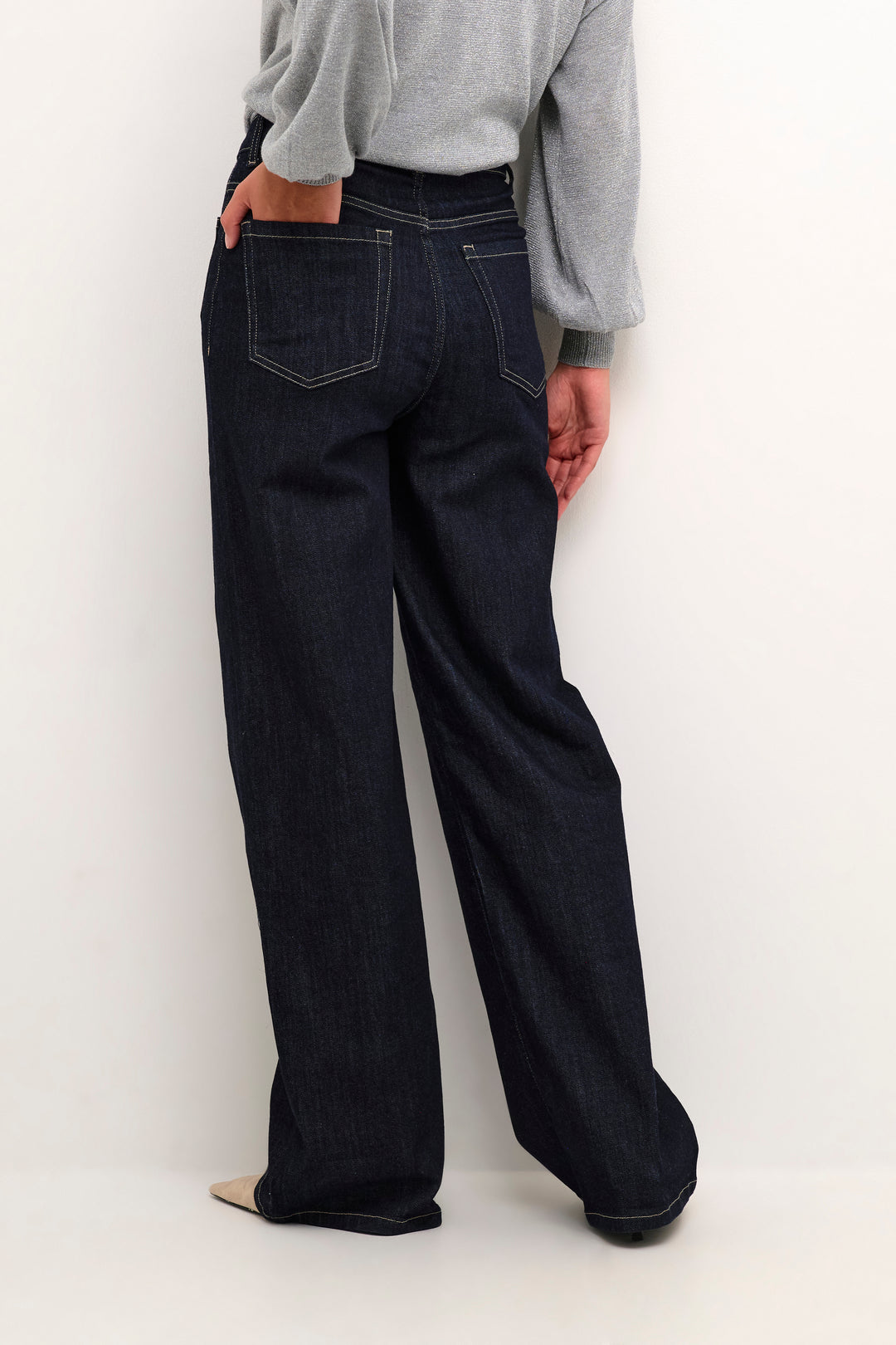 KAFFE KAcansu Karla Flared Jeans Dark Blue Denim