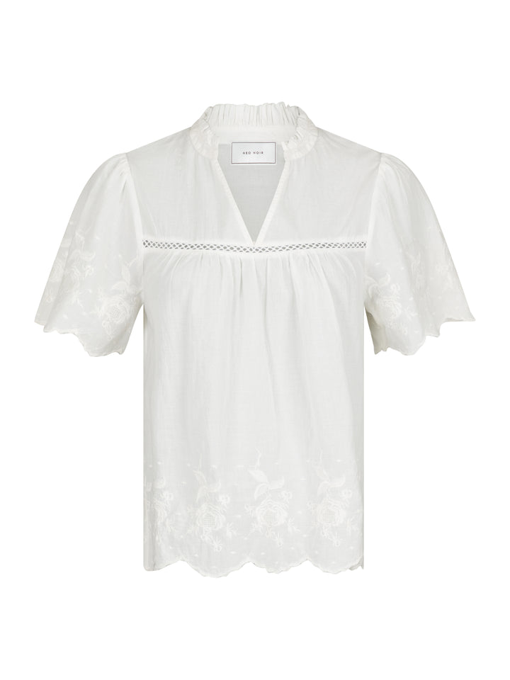 NEO NOIR Micheline Emb Blouse Off White