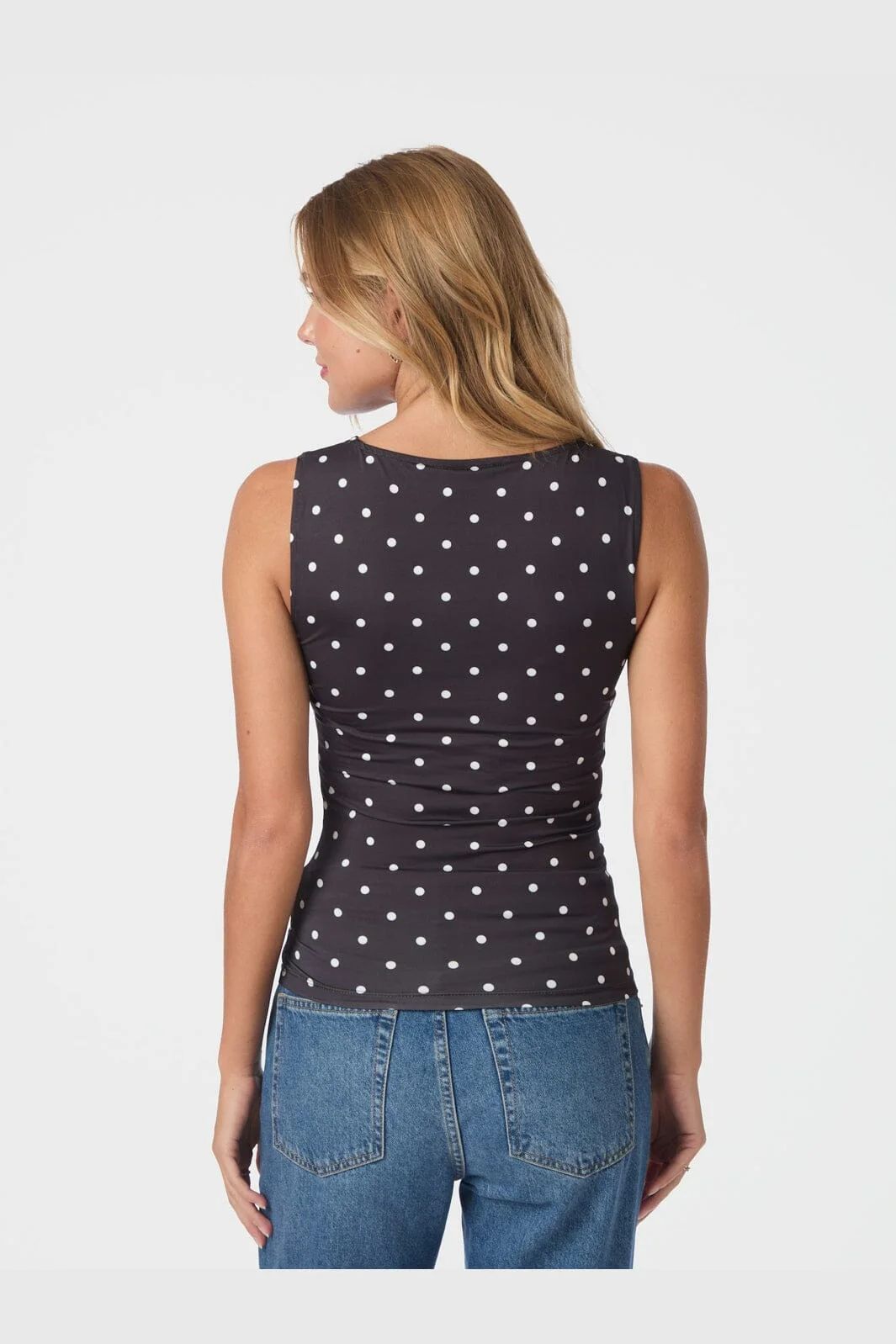 NEO NOIR Ditty Jersey Dot Top Black