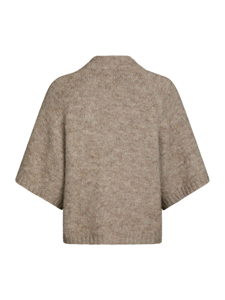 NEO NOIR Benuta Fluffy Knit Cardigan Beige Melange