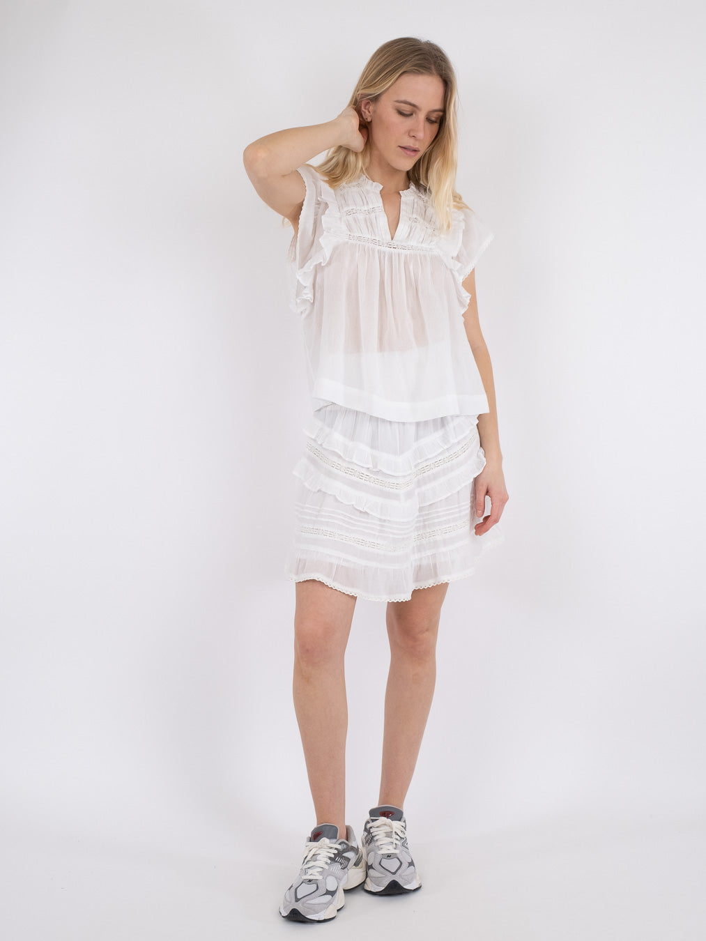 NEO NOIR Jayla S Voile Top white