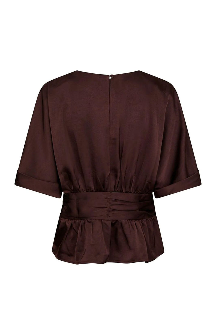 NEO NOIR Annegret Heavy Sateen Blouse Burgundy