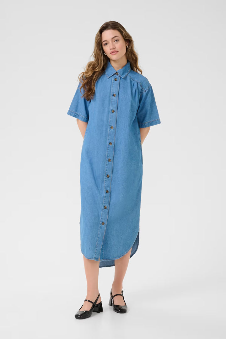 KAFFE KAluise Dress Medium Blue Chambray