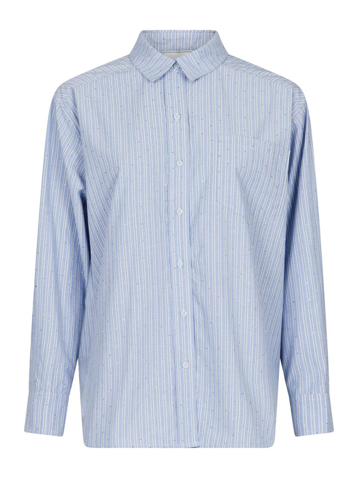 NEO NOIR Dalma Stripe Stone Shirt Blue