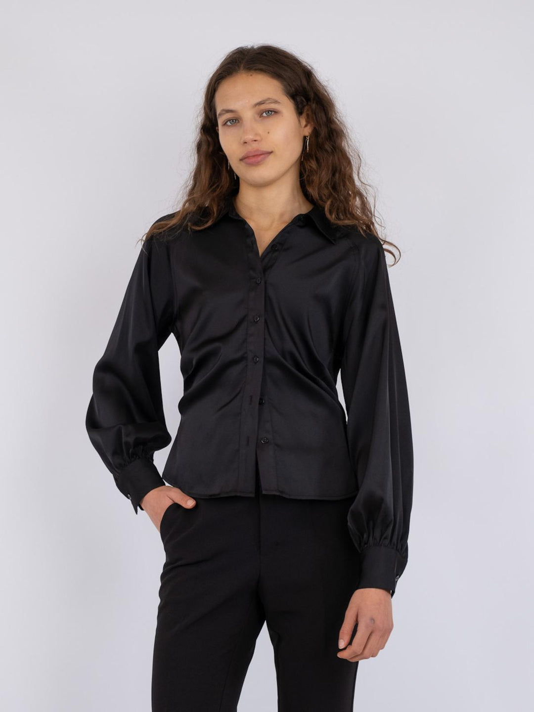 NEO NOIR Susannah Sateen Shirt Black