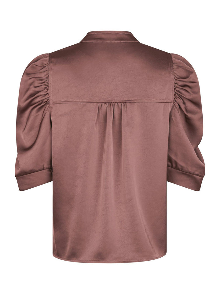 NEO NOIR Roella Heavy Sateen Blouse Dark Rose