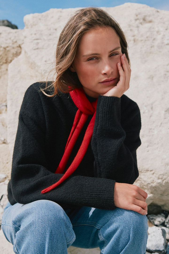 NEO NOIR Misty Knit Scarf Red