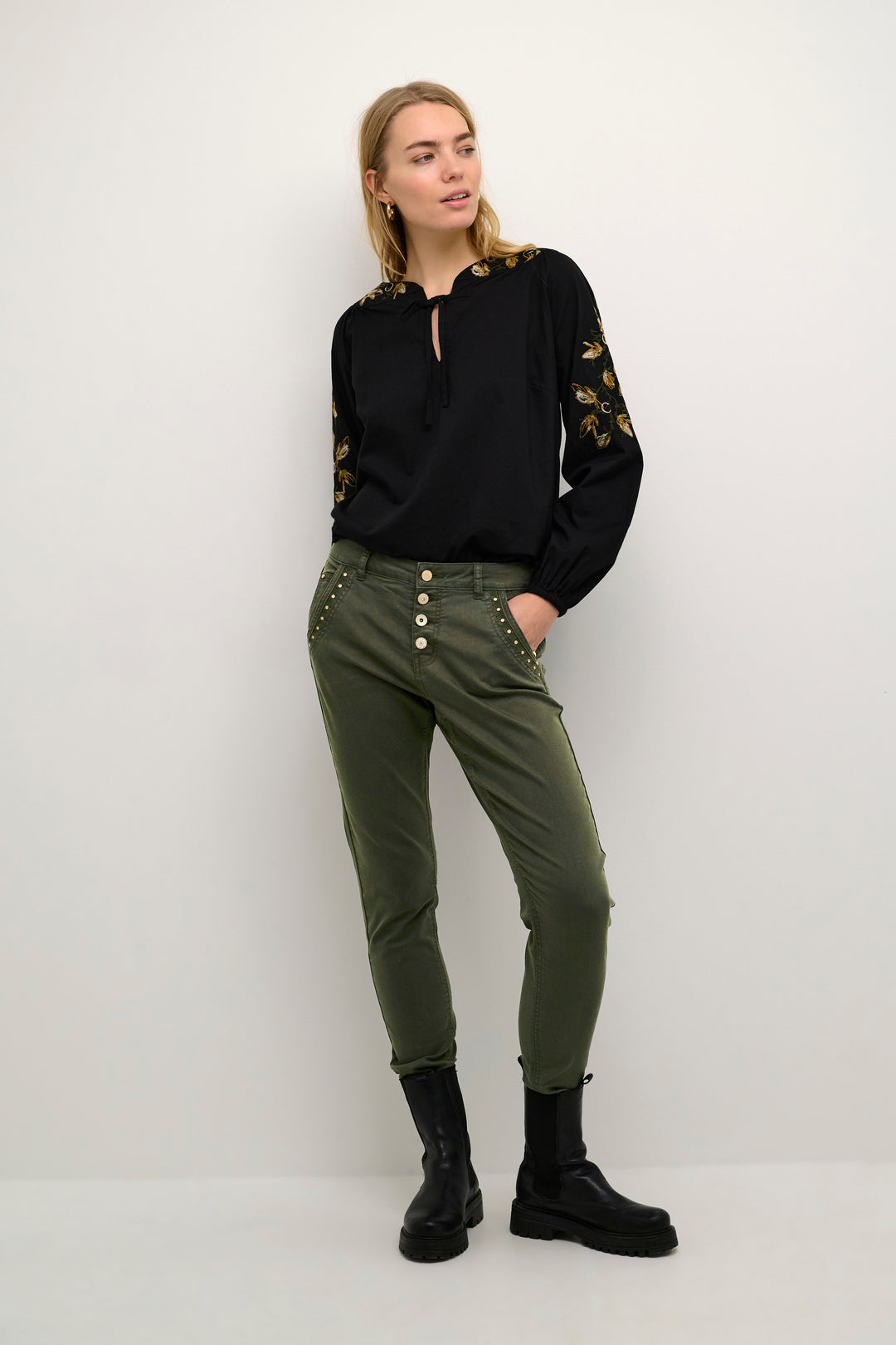 CREAM CRHolly Twill Pant - Baiily Fit Deep Depths