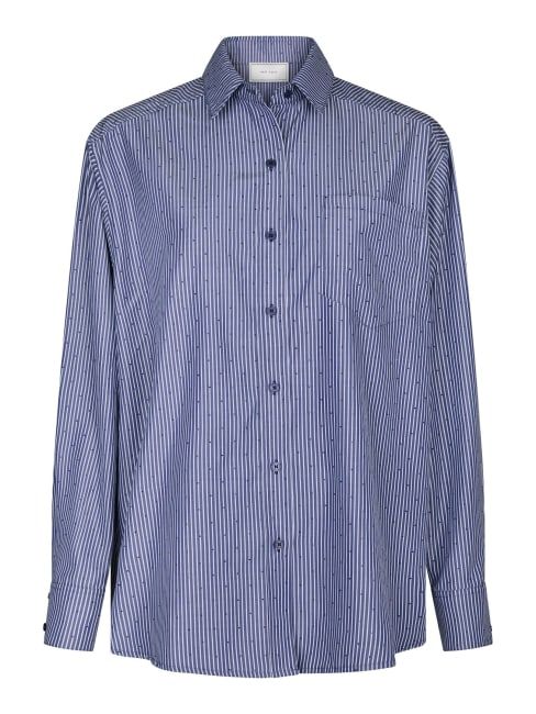 NEO NOIR Dalma B Stripe Stone Shirt Midnight Blue