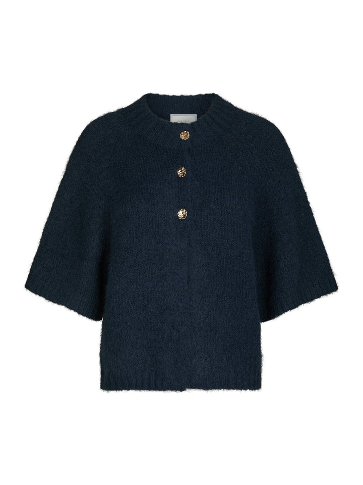 NEO NOIR Benuta Fluffy Knit Cardigan Navy
