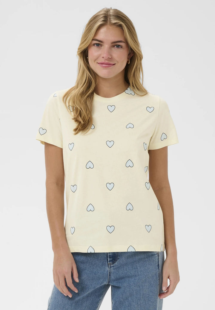 SAINT TROPEZ PixilinaSZ T-Shirt Offwhite Skyway Big Heart