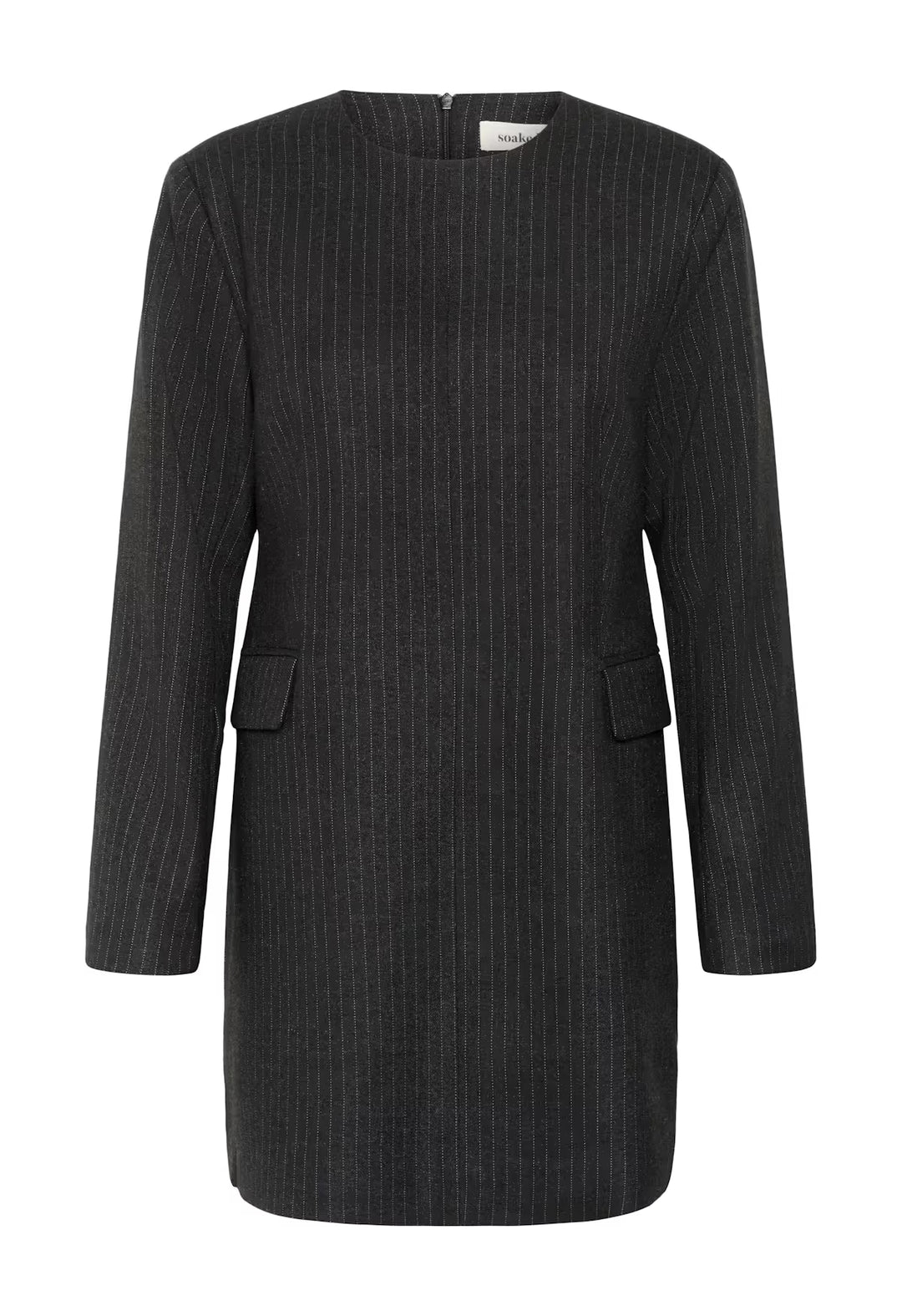 SOAKED IN LUXURY SLMalodi Dress Grey Melange Pinstripe