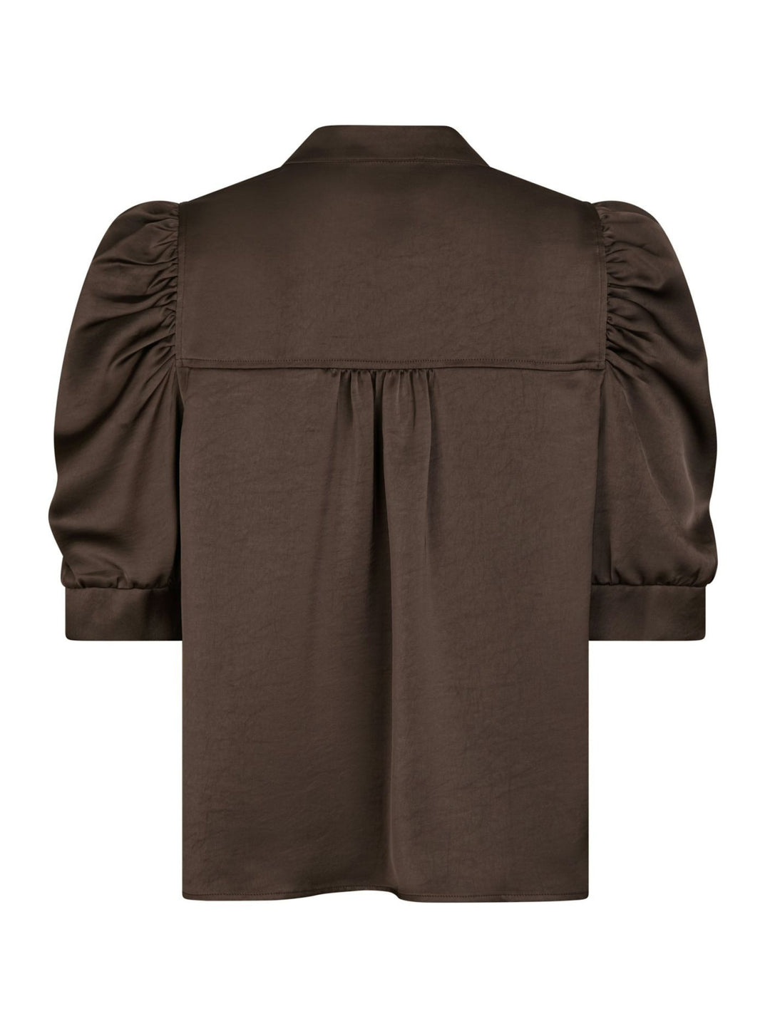NEO NOIR Roella Heavy Sateen Blouse Dark Brown