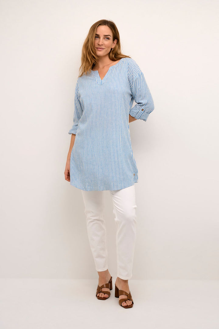 CREAM CRVenta Striped Tunic Blue Milkboy