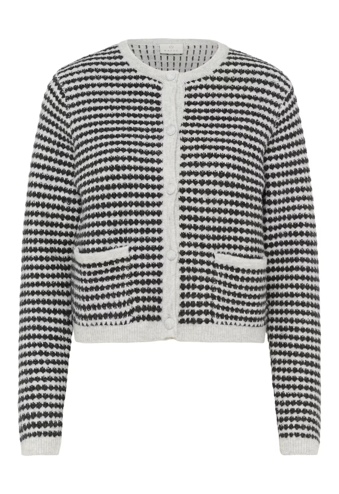 KAFFE KAellery Knit Cardigan Light Grey M./Black Structure