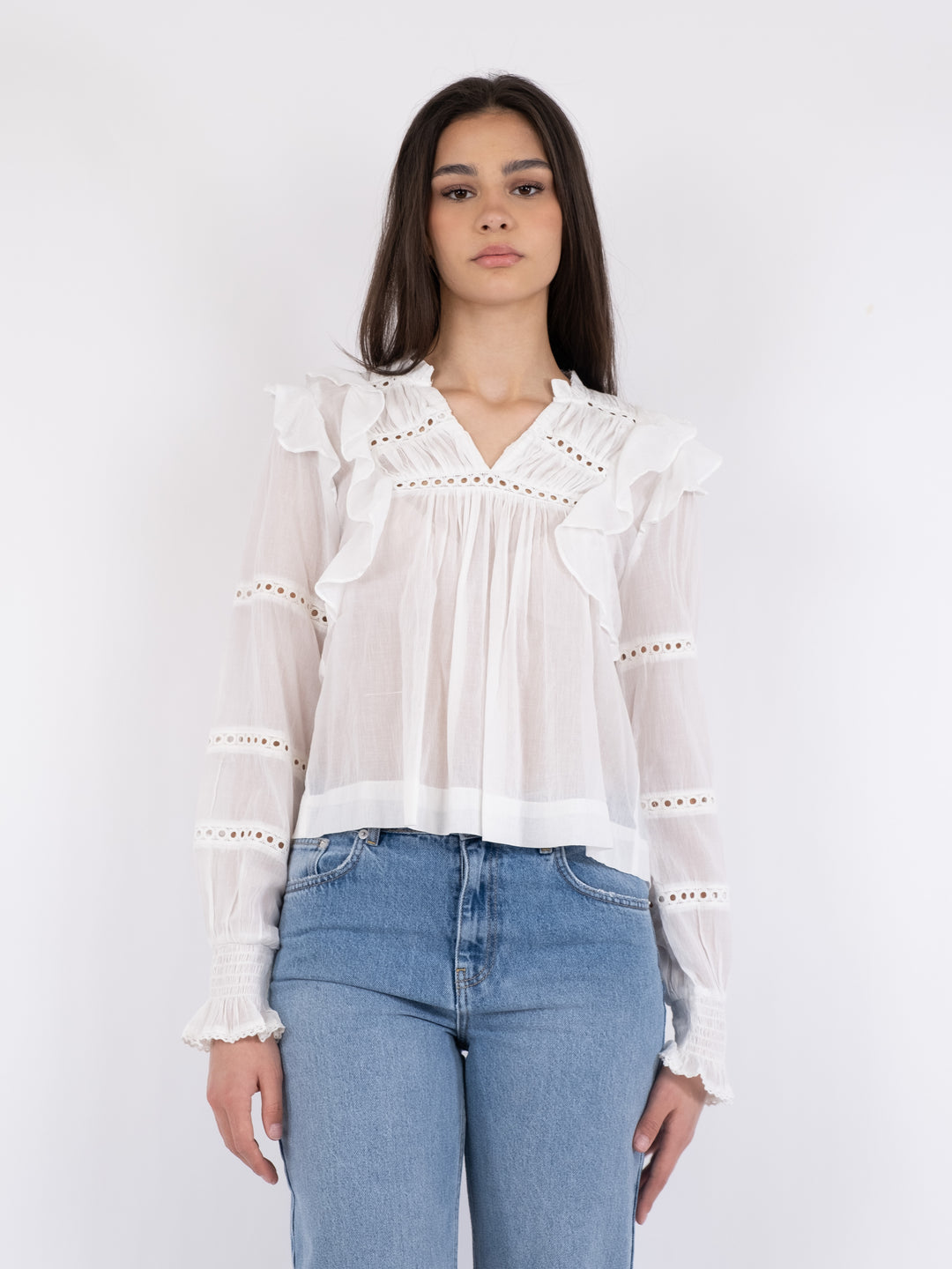 NEO NOIR Aurika S Voile Blouse White