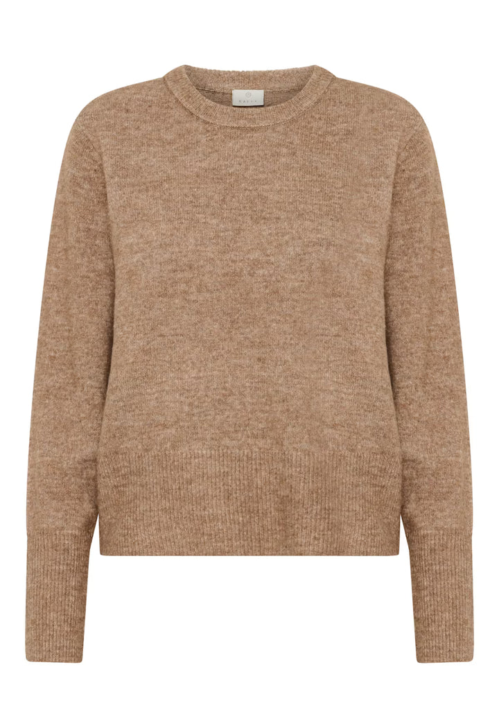 KAFFE KAniel Crew Neck Pullover Toasted Coconut Melange