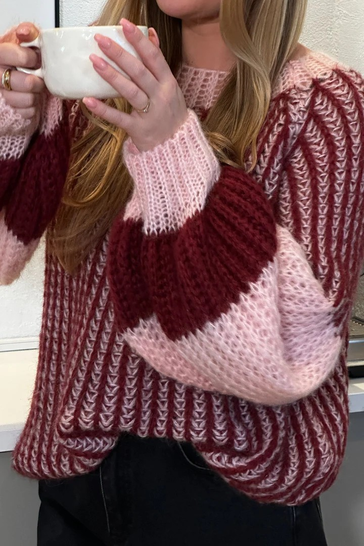 NOELLA Liana Knit Sweater Rust Blush Combo