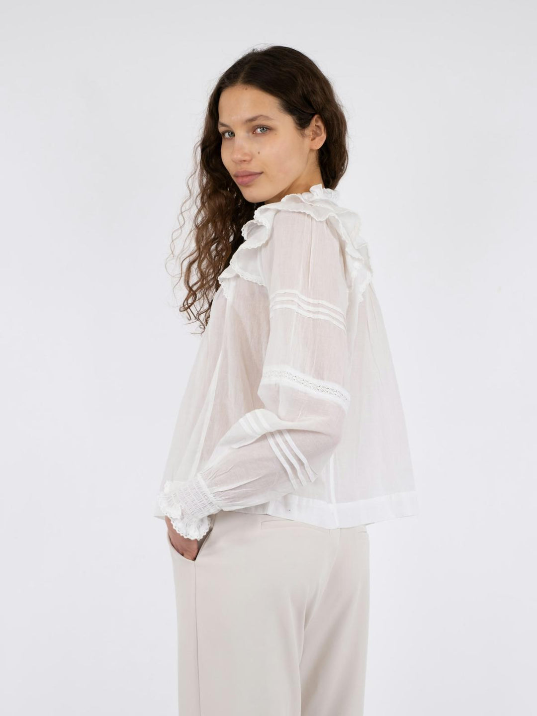 NEO NOIR Simkie S Voile Blouse White