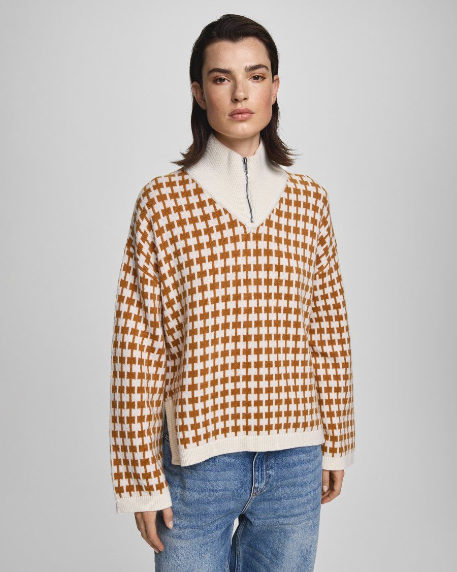 MSCH COPENHAGEN MSCHAmaria Zip Pullover Egret/C Spice