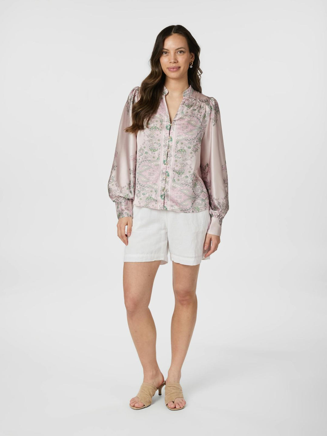 NEO NOIR Massima Paisley Border Blouse Rose