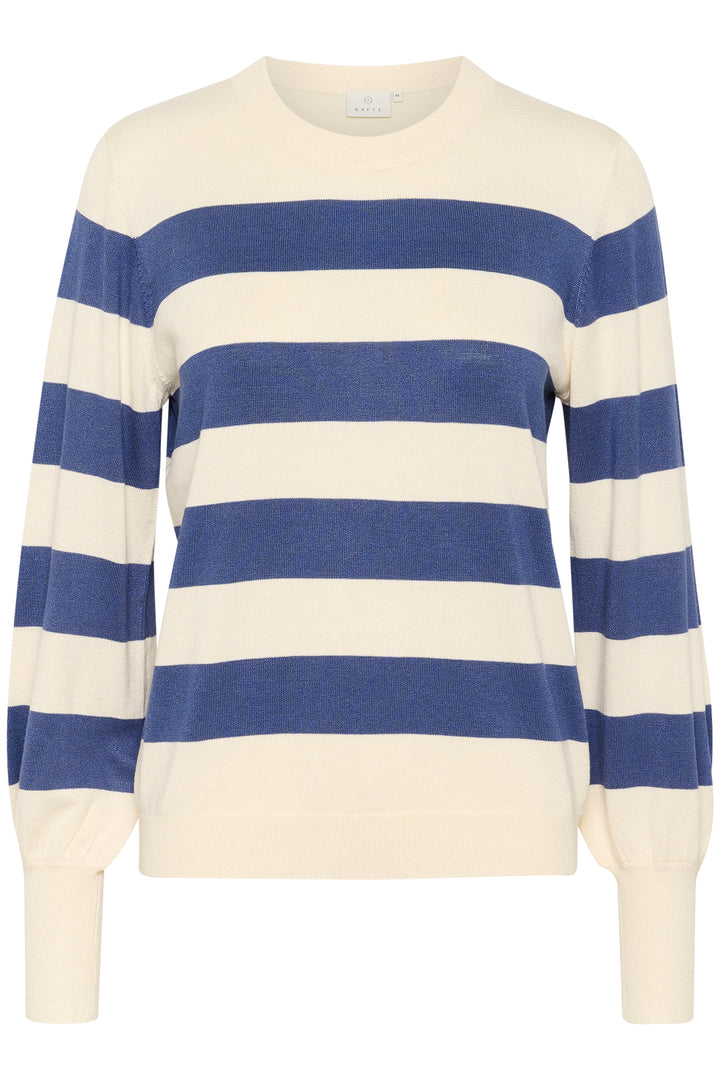 KAFFE KAlizza Striped Pullover Turtledove/Blue Bold Stripe