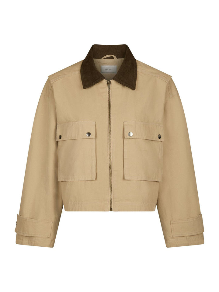 NEO NOIR Rivera Canvas Boxy Jacket Sand