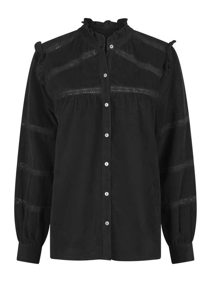 NEO NOIR Isala Corduroy Shirt Black